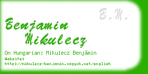 benjamin mikulecz business card